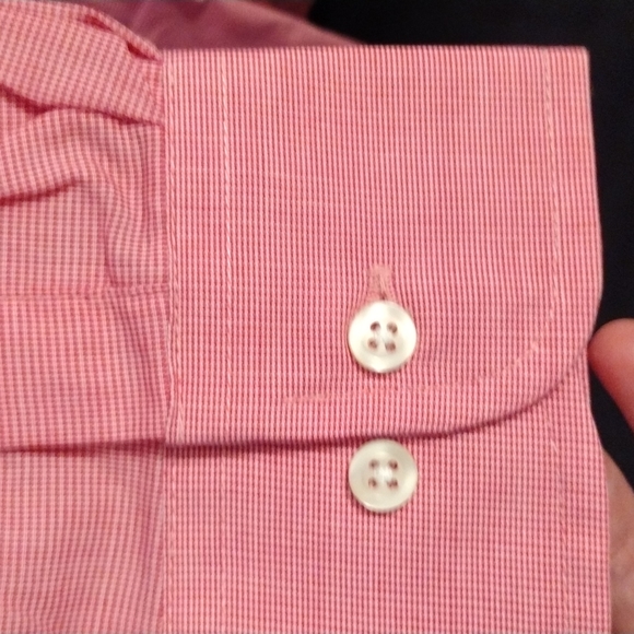 Chaps pink gingham print button down shirt - Picture 2 of 6